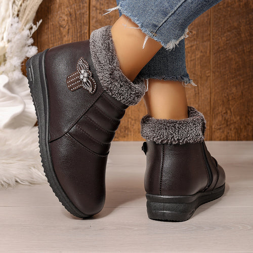 Women's Winter 2026 New Arrival: Comfortable, Stylish Platform Boots with Fleece Lining