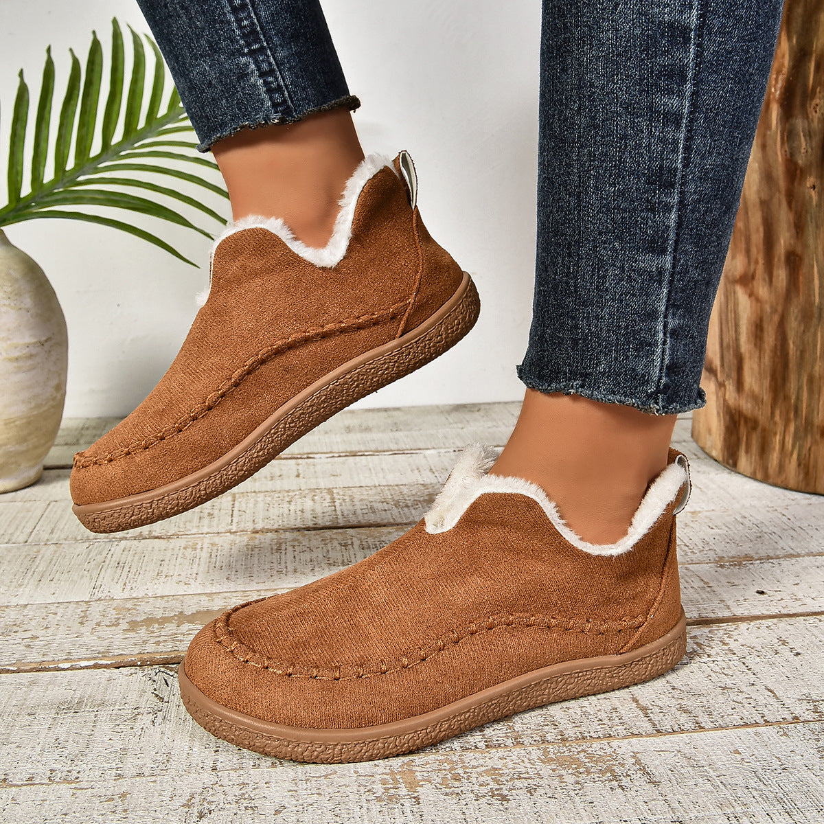 2026 Winter New Arrival: Women's Warm, Solid-Color, Thickened Cotton Shoes