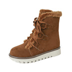 Women's Thick, Fleece-Lined Lace-Up Winter Ankle Boots
